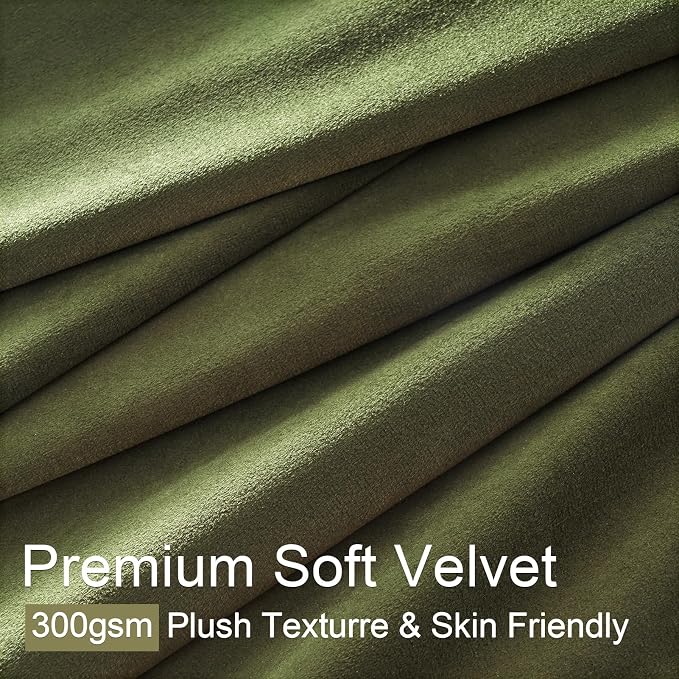 102 Inch Long Green Custom Velvet Blackout Curtains - Image 3