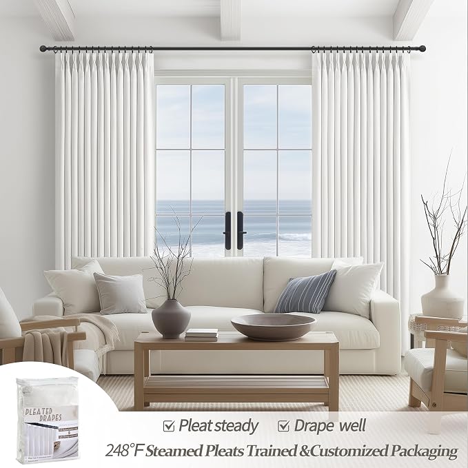 White Black Out Drapes 108 Inches Long 2 Panels - Image 7