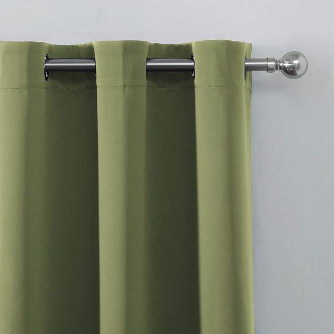 Olive Green Blackout Curtains 42 x 63 Inch Length/Set of 2 Curtain - Image 7