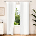 Etherealveil Pure White Pinch Pleated Semi Blackout Curtains 2P 60"x90" | Back by Etherealveil