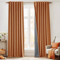 RYB HOME Burnt Orange Total Blackout Curtains 90 Inch Long by RYBHOME