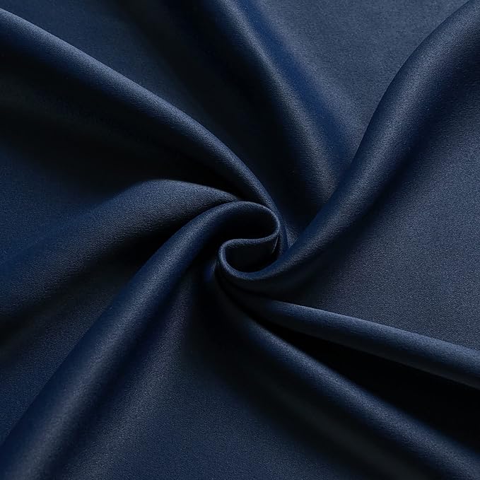 KOUFALL Navy Blue Extra Wide 100% Total Full Blackout Curtains - Image 7