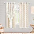 Yinhua Blackout Curtains for Bedroom Double Layer Beige Curtains for Living by yinhua