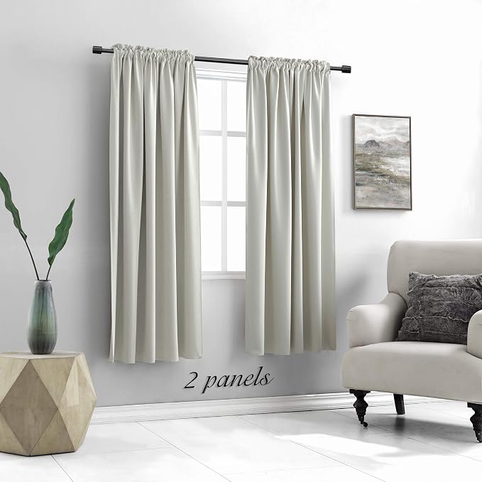 Light Grey Blackout Curtains for Bedroom -Thermal Insulated Window Treatment - Image 2