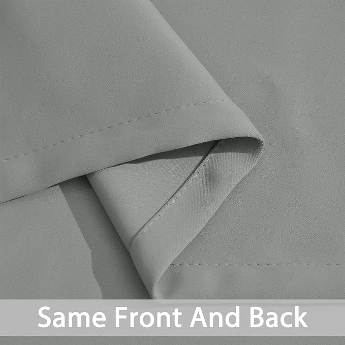 Yakamok Blackout Curtains 38x90 inch Dove Grey Thermal Drapes-Bedroom | 2 panels - Image 5