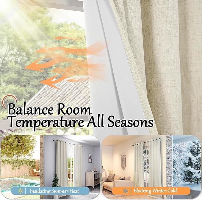 Natural Linen Blackout Curtains - Image 6
