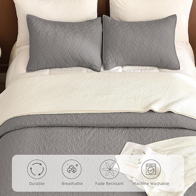 Lady Ann Gray Oversized King Bedspread 120x120 - Image 5