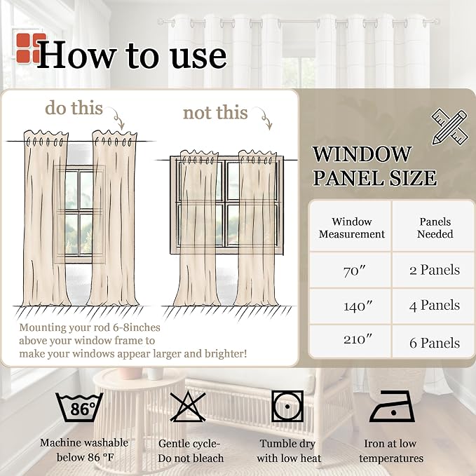 Navy Blue Plaid Linen Blackout Curtains - Image 9
