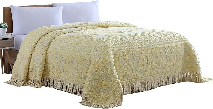 Beatrice Home Fashions Medallion Full Cotton Chenille Bedspread, cozy plush by BeatriceHomeFashions