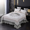ROOMLIFE Quilt Set Queen Size 3D Floral Embroidery Pattern 3-Piece Cotton | by ROOMLIFE