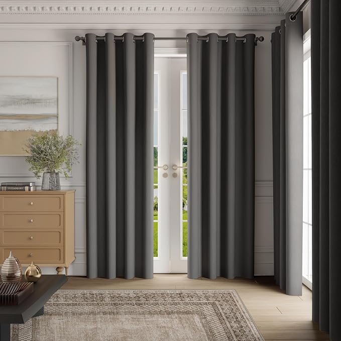 NICETOWN Grey Light Blocking Curtains 84 Inches Long 2 Panels - Image 3