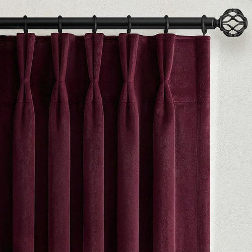 102 Inch Long Dark Purple Velvet Curtains by Unknown
