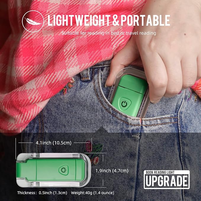 EGWASER Book Light for Reading in Bed, USB Rechargeable Clip on Book Lights - Image 7