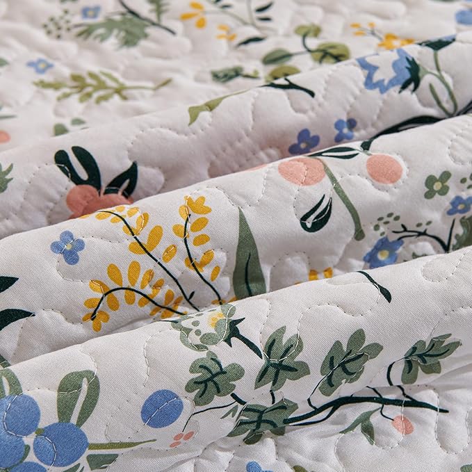 3-Piece King Size Quilt Set Lightweight Bedspread Coverlet 98''x106'' Garden - Image 6