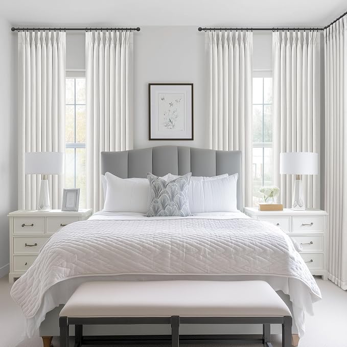 Pinch Pleated Drapes 2 Panel Set Blackout Curtains 90 Inches Long - Image 8