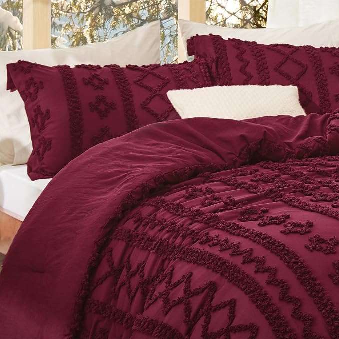 Bedsure Tufted Boho Comforter Set King Size - Image 6