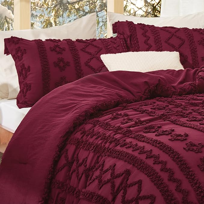 Bedsure Tufted Boho Comforter Set Twin Size - Image 6