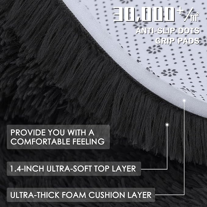 OLANLY 4x5 Machine Washable Accent Rug, Soft Fluffy Shaggy Area Rug - Image 8
