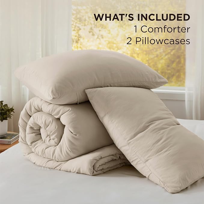 Bedsure King Comforter Set, Sand Soft Prewashed Bedding - Image 6