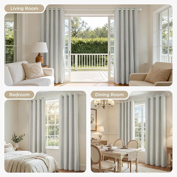 Joydeco Blackout Curtains 90 Inches Long 2 Panels Burg, Room Darkening Curtains - Image 7