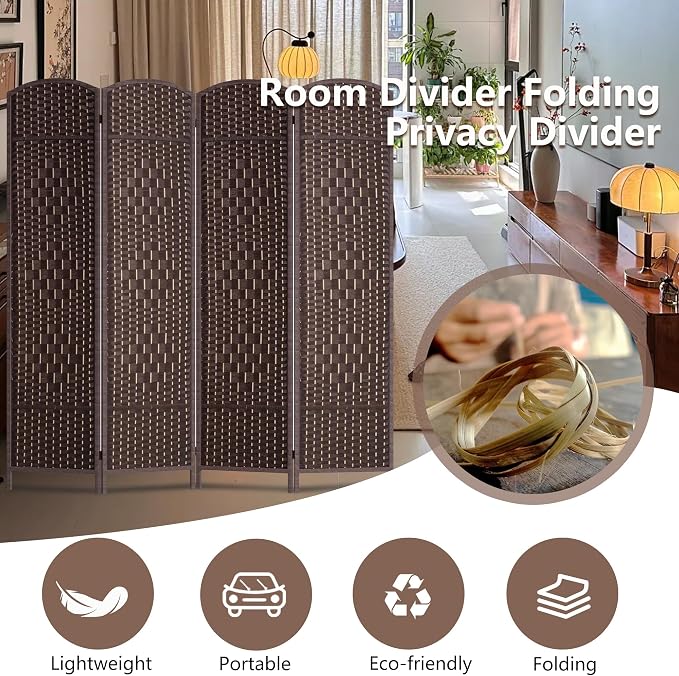 FDW Room Divider 6FT Wooden Screen Folding Privacy Screens Portable Wall - Image 3