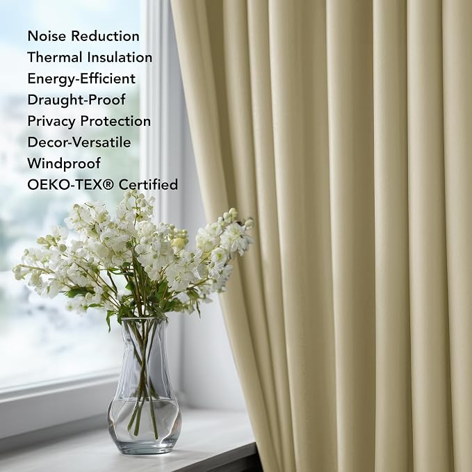 Deconovo Blackout Curtains for Bedroom, Living Room Curtains 95 Inches Long | - Image 4