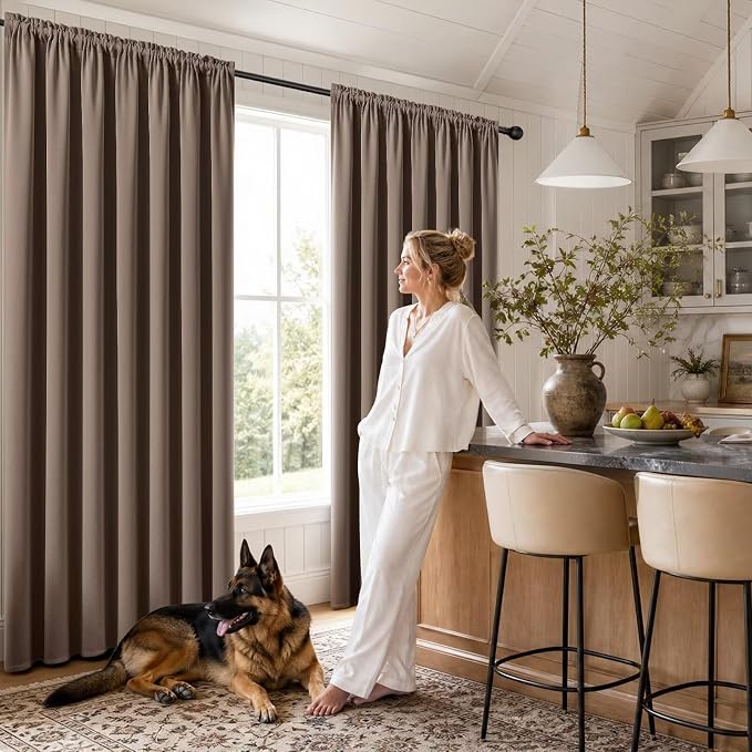 CUCRAF Khaki Blackout Curtains 63 inch Length 2 Panels Set, Rod Pocket Room - Image 6