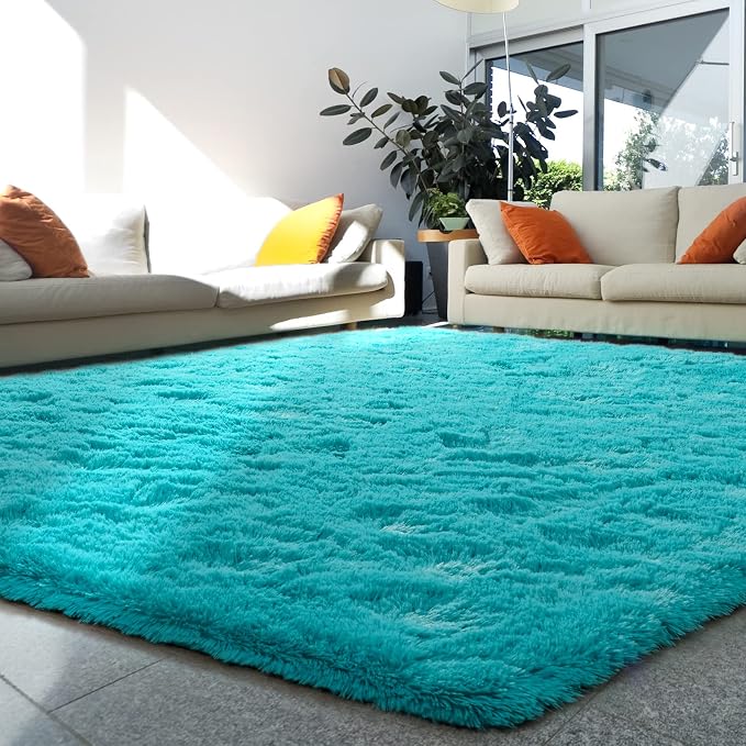 HOMORE 5x8 Area Rug for Living Room, Turquoise Blue Rug for Bedroom | Modern - Image 8