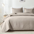akkialla 118"x106" Taupe California King Quilt Set, Oversized Floor-Length by akkialla