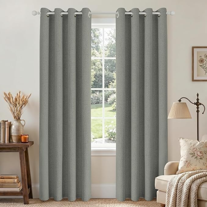 Joydeco Blackout Curtains 95 Inches Long 2 Panels Burg, Room Darkening Curtains by JOYDECO