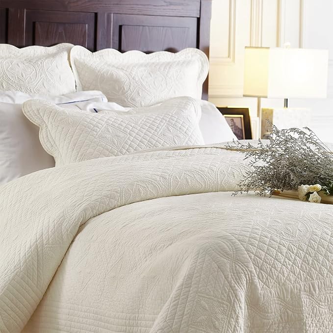 Calla Angel Sage Garden Luxury Pure Cotton Matelasse Quilt - Image 3