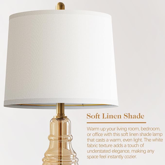 ROTTOGOON Glass Table Lamp Set of 2, Modern Table Lamps - Image 5