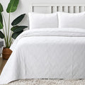 Cozy Line Home Fashions 100% Cotton Geometric Modern Zig Zag Stitch Solid White by CozyLineHomeFashions