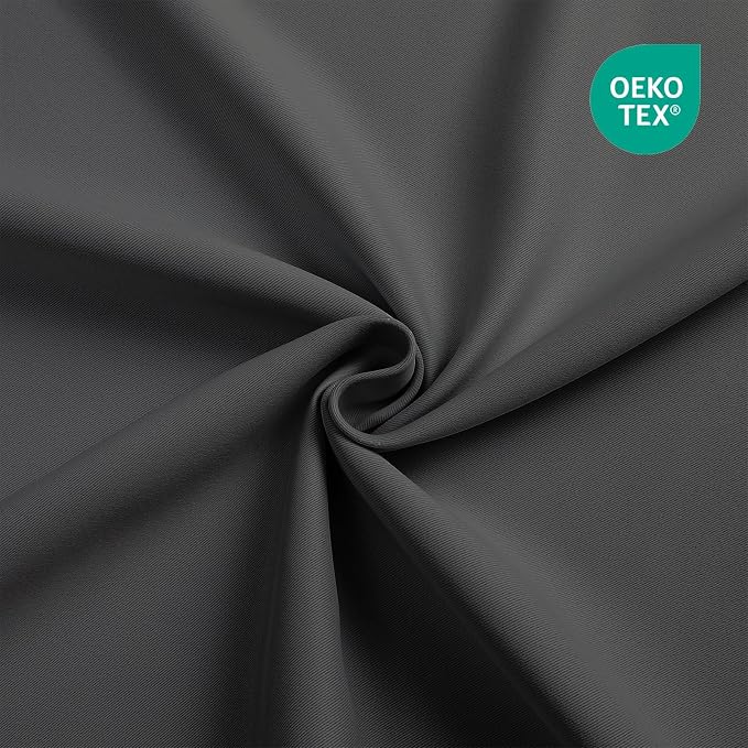 CUCRAF Dark Grey Blackout Curtains 72 inch Length, Thermal Insulated Room - Image 8
