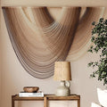 Macrame Wall Hanging Dip Dyed Large Boho Brown Fiber Wall Art 57"W*39"L | Hand by FLBER