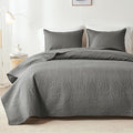 akkialla Dark Grey Twin Quilt Set, Ultrasonic Lightweight Bedspread Coverlet by akkialla