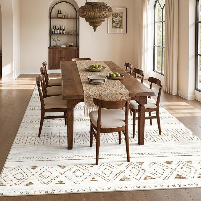 cotiled Boho 5x8 Area Rugs for Living Room: Soft Moroccan Washable Rug | Solve - Image 7