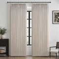 Extra Wide Greyish Beige Pleated Linen Blackout Curtains 90 Inches Long | by PleatedDrapes