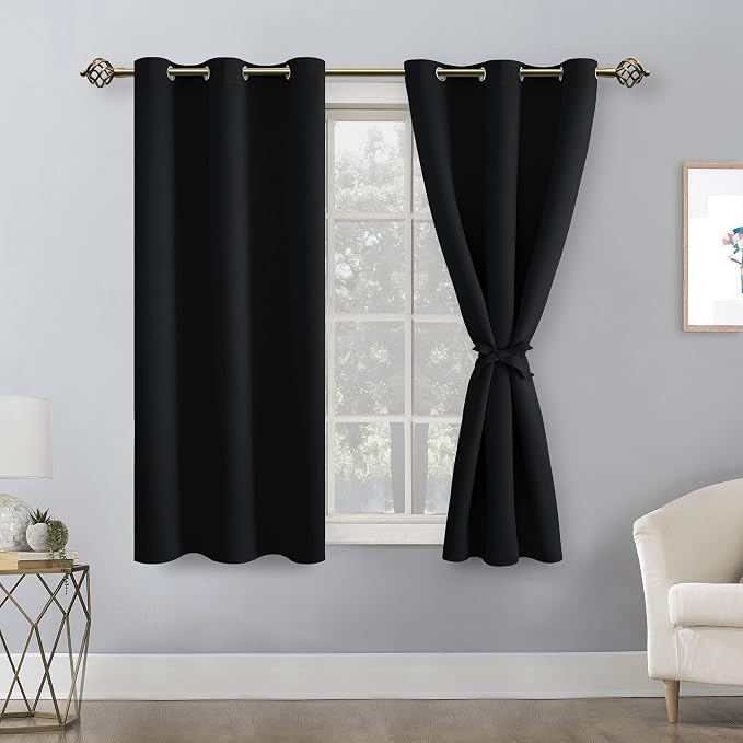 Short Blackout Curtains for Bedroom 2 Panels, 42 x 45 Inch | Light Blocking & - Image 8