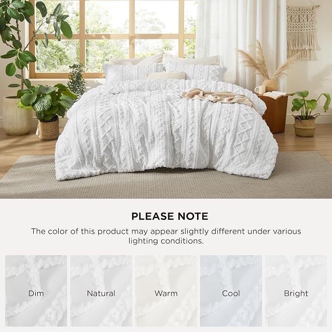 Bedsure Tufted Boho Comforter Set Oversized Queen - Image 9