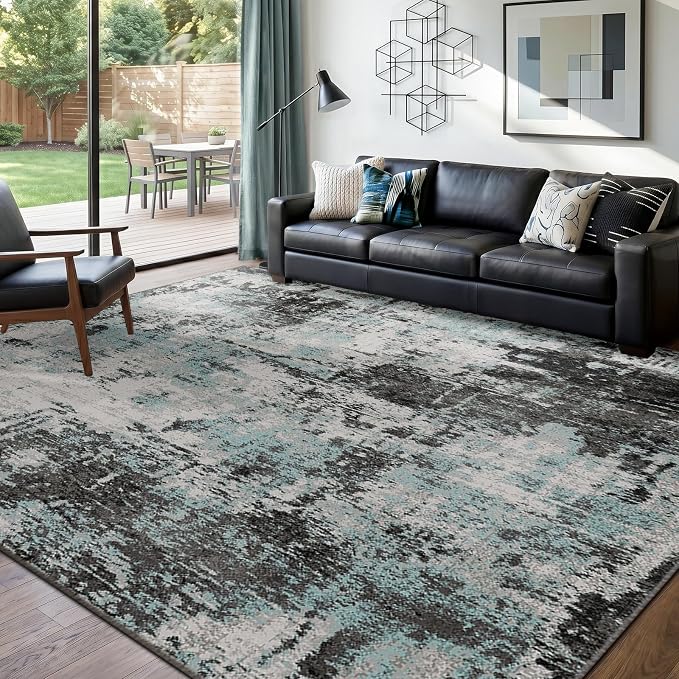 RELEANY Washable 8'x10' Abstract Area Rug by RELEANY