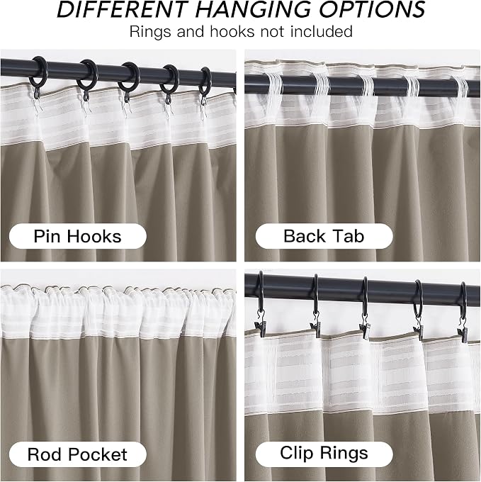 RYB HOME Velvet Curtains 108 inches Long, Extra Long High Ceiling Curtains | - Image 7