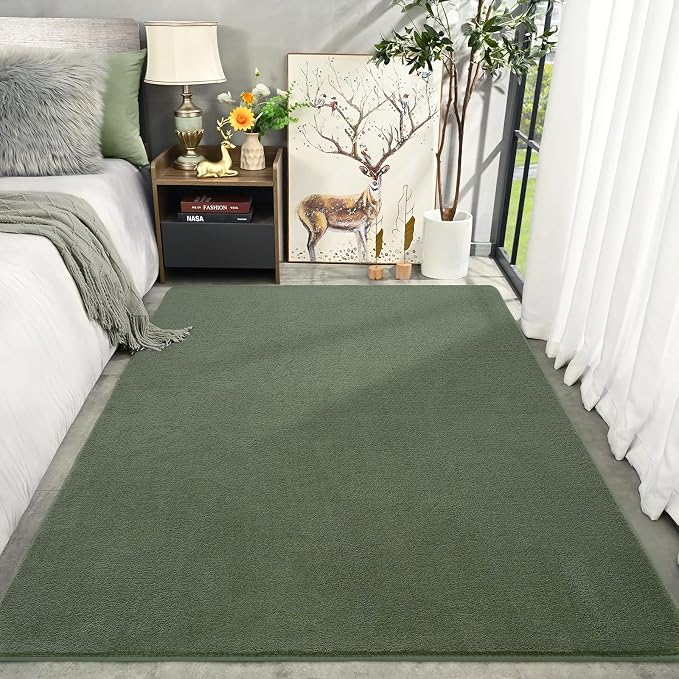 Sage Green Area Rugs for Bedroom Living Room, 4x6 Memory Foam Rug | Thickened - Image 6