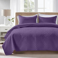 FLYMME Quilts King Size, Lightweight Purple Bedspreads, Basket Weave Pattern by FLYMME