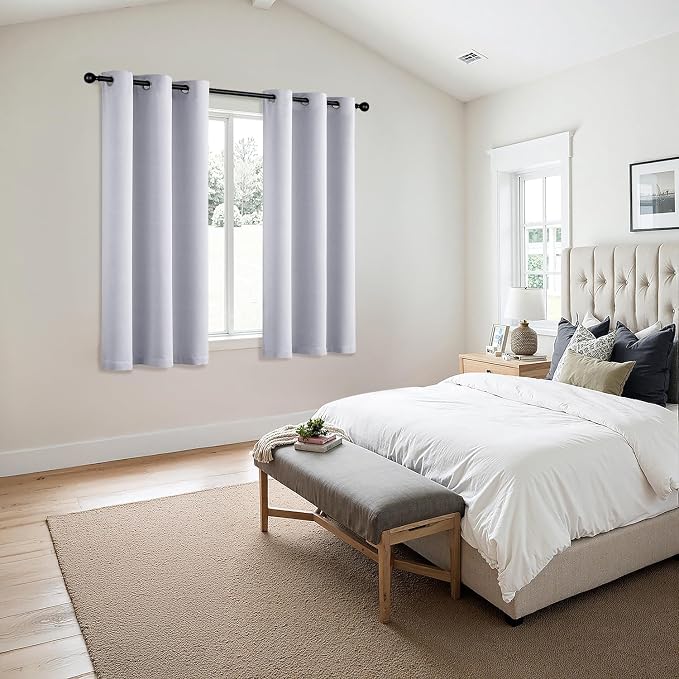 MIULEE Blackout Curtains for Bedroom 2 Panels 40x63 Inch Long Greyish White | - Image 6