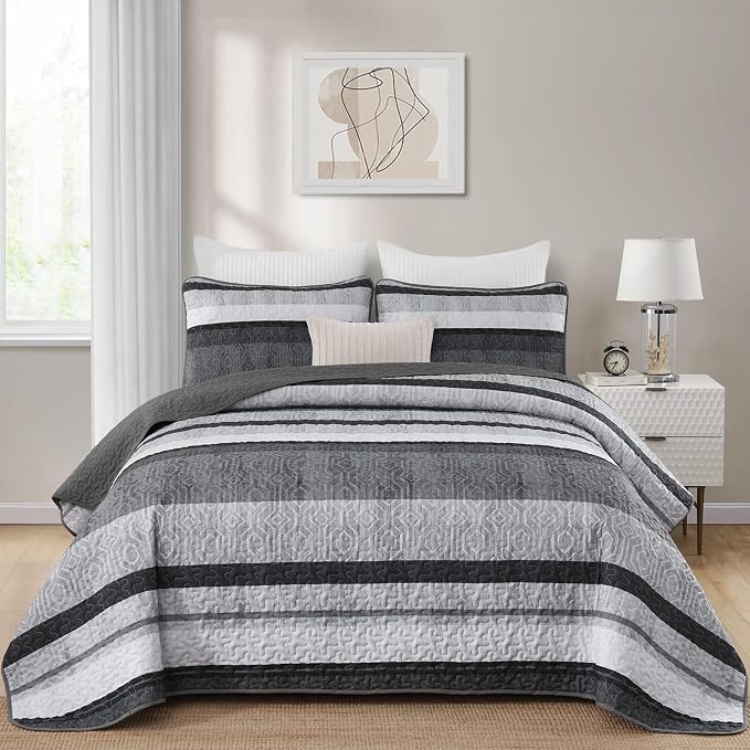 Dobuyly Full Size Boho Quilt Set, Breathable All-Season, 3-Piece Set Fits King - Image 2