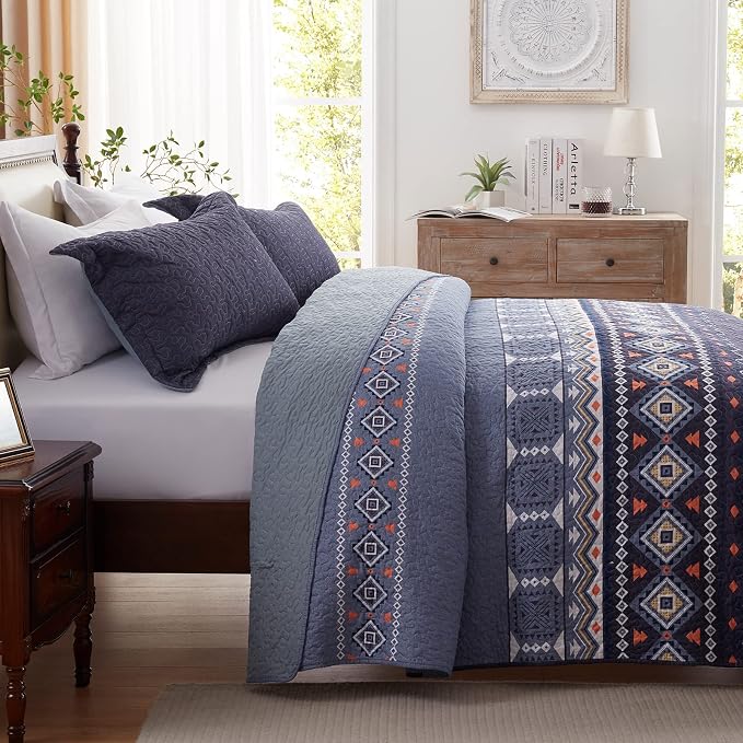 Quilt Set Full/Queen Size 3 Piece Bedspread Coverlet Lightweight Comforter - Image 3