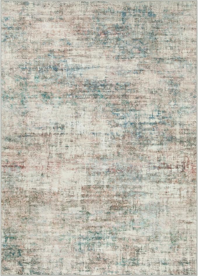 8x10 Area Rugs for Living Room: Washable Abstract Multi Color Carpet | Non-slip - Image 8