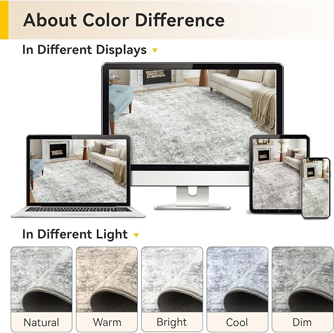 RELEANY Washable Square 8'x8' Area Rug - Image 7