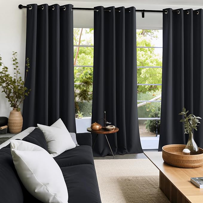 NICETOWN 100% Black Out Curtains 96 Inches Long 2 Panels - Image 9
